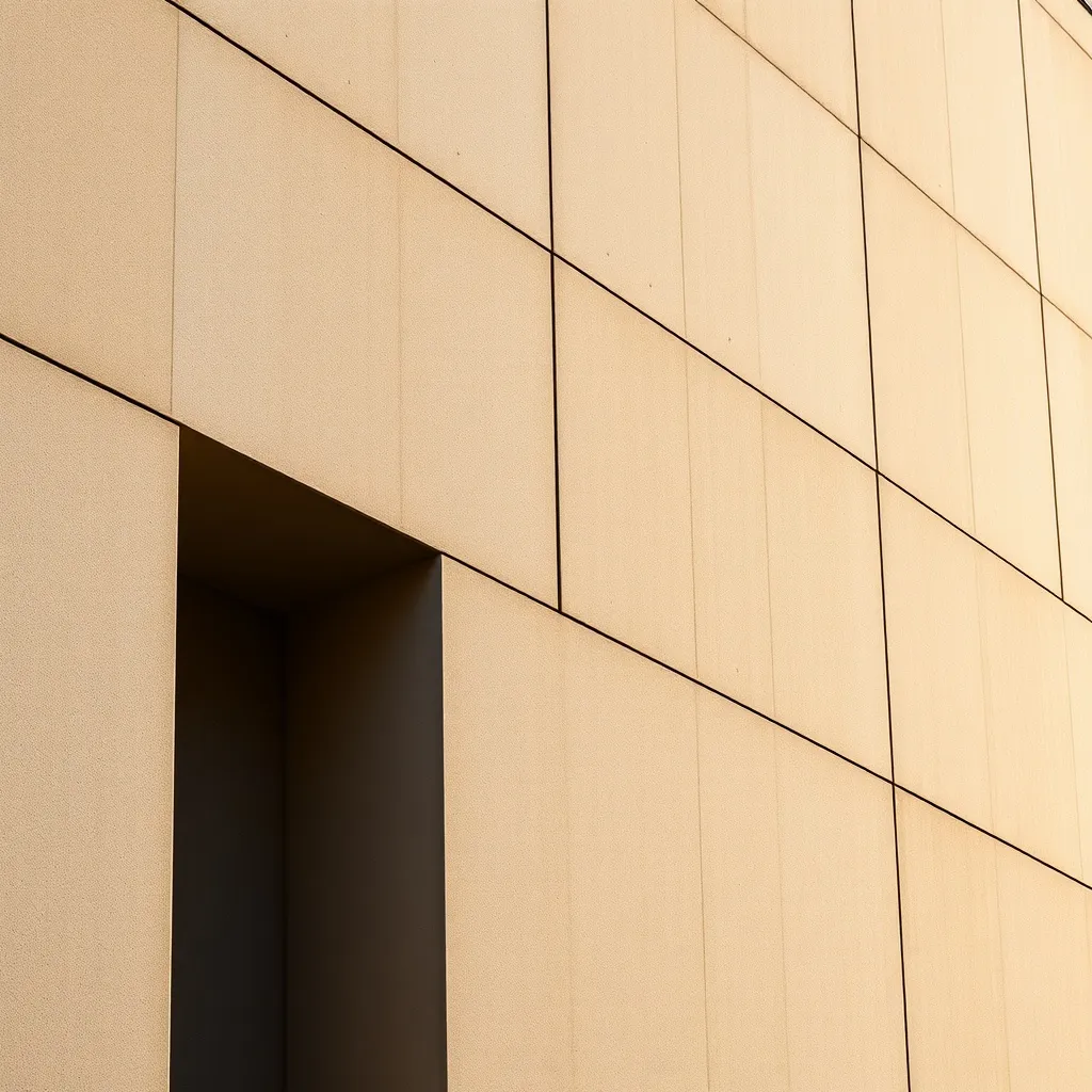 A minimalist architectural detail of a concrete building wit